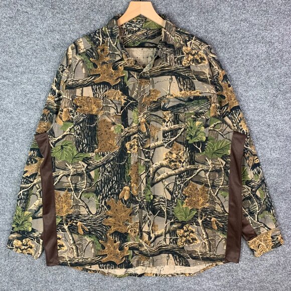 VINTAGE SECLUSION 3D CAMO LONG‎ SLEEVE POCKET BUTTON DOWN HUNTING SHIRT SIZE XL - Picture 1 of 6